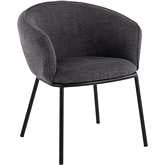 Ashland Dining Chair in Charcoal Gray Fabric & Black Steel